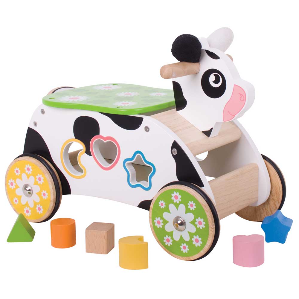 Bigjigs Juguetes vaca mara Paseo en Casificador ma, Educacin Sit Push Junto Bigjigs Juguetes vaca mara Paseo en Casificador ma, Educacin Sit Push Junto