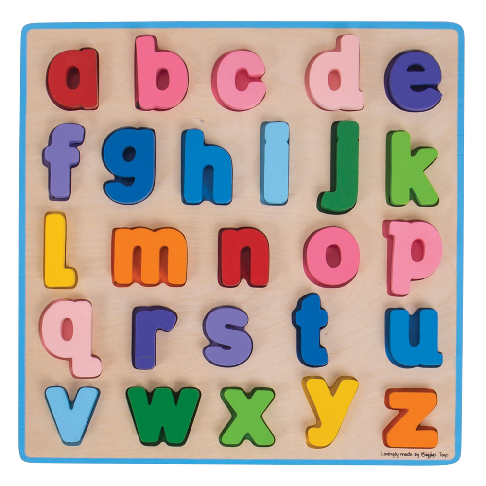 Bigjigs Toys Chunky Wooden Alphabet Puzzle (Lowercase) Educational ...