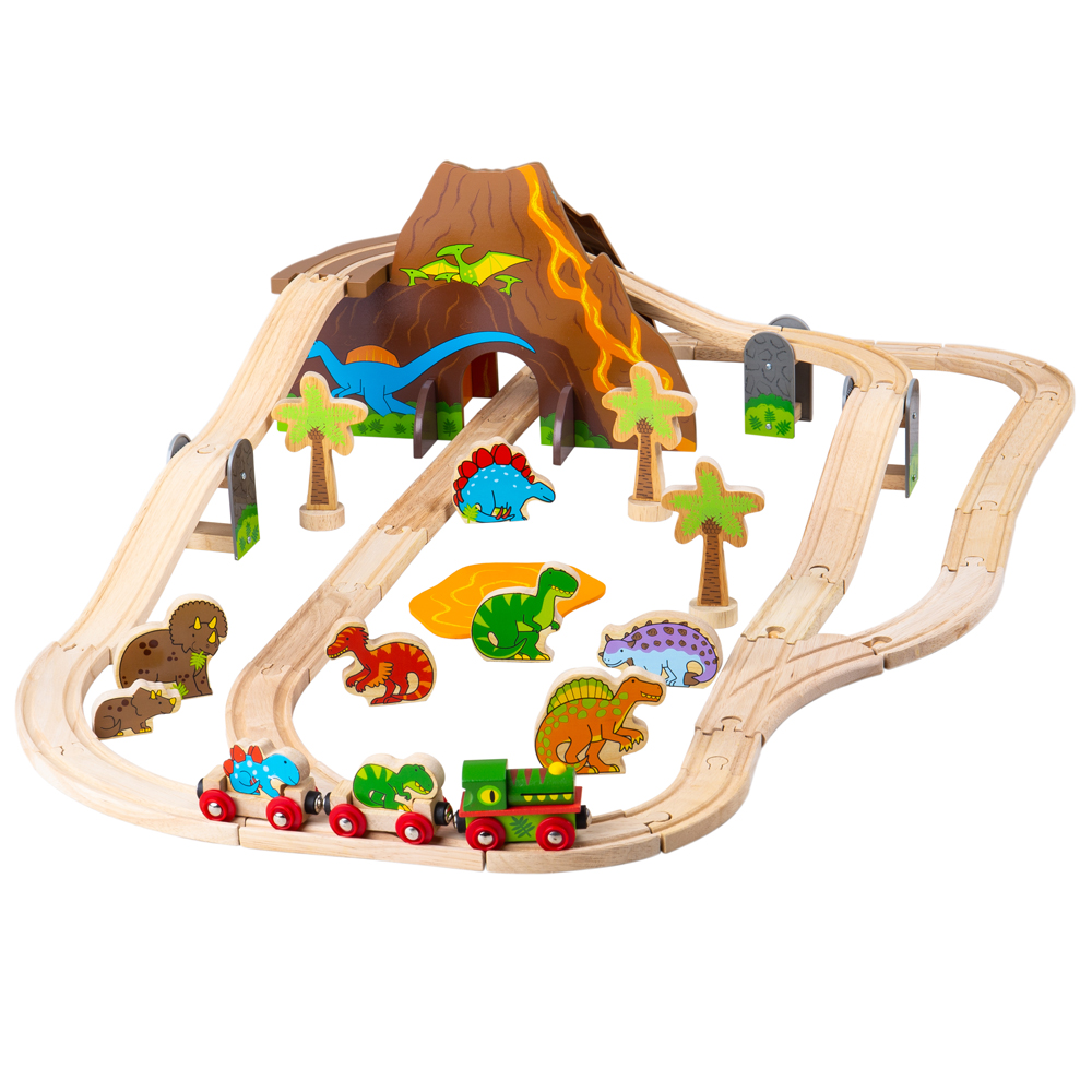 wooden volcano toy