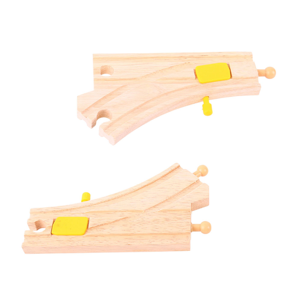 Bigjigs Rail Curved Points Other Major Wooden Rail Brands are Compatible Pack of 2