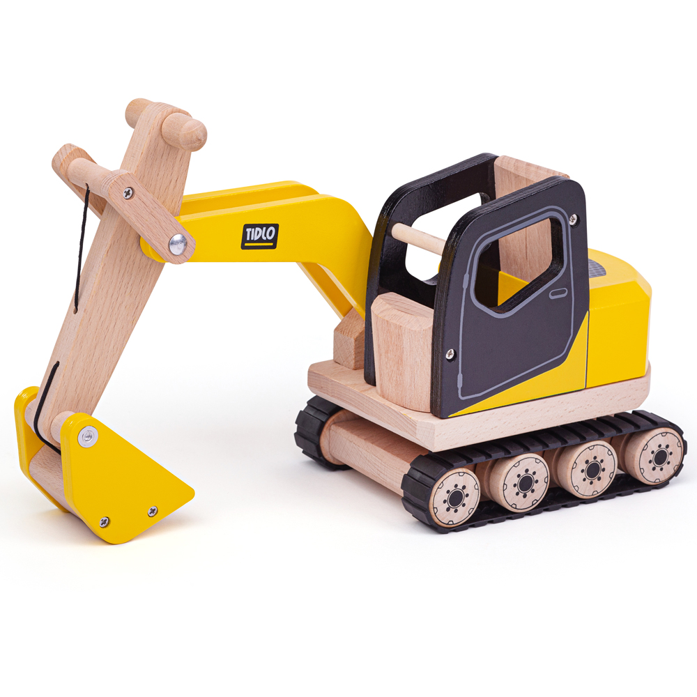 wooden excavator toy